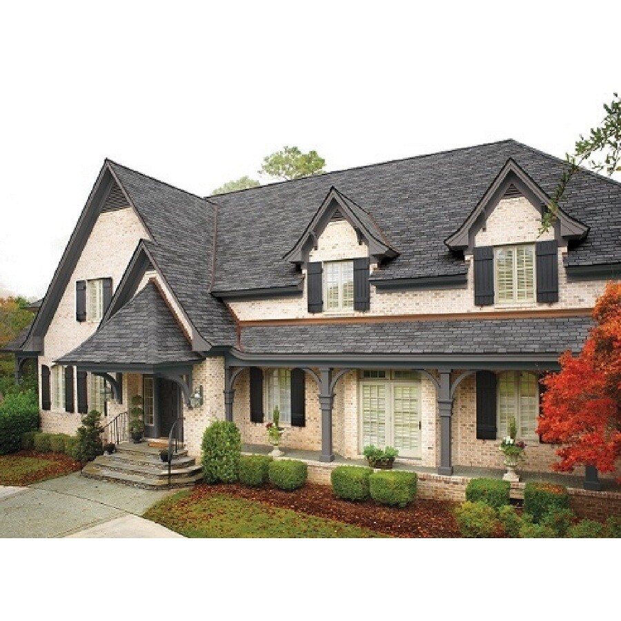 GAF Woodland 25-sq ft Gray Laminated Architectural Roof Shingles in the ...