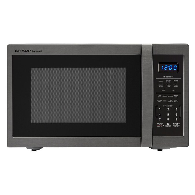 Sharp 1.4-cu ft 1100-Watt Countertop Microwave (Black Stainless Steel