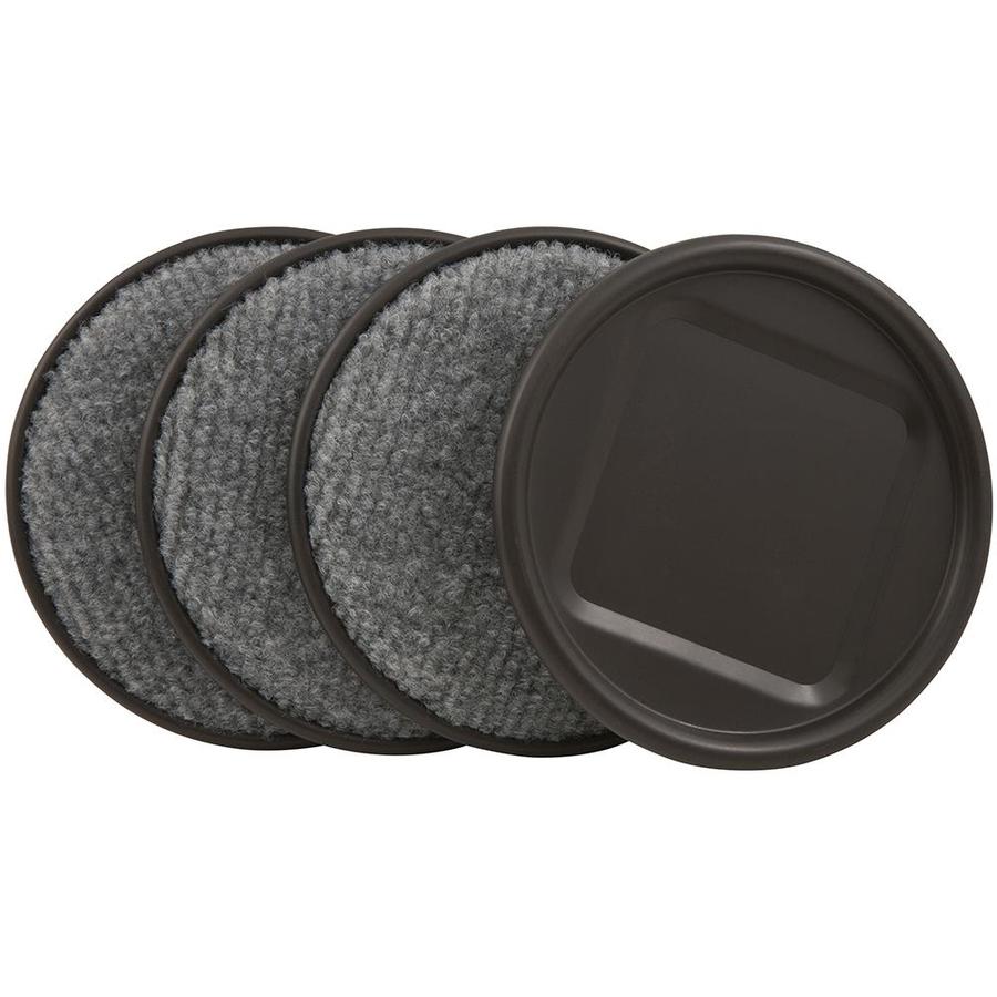 Waxman 4Count 4in Brown/Gray CarpetBased Caster Cup in the Caster