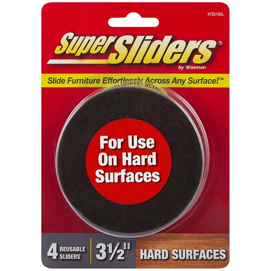 Super Sliders 4Pack 31/2 Round NonAdhesive Backed Reusable Felt Hard