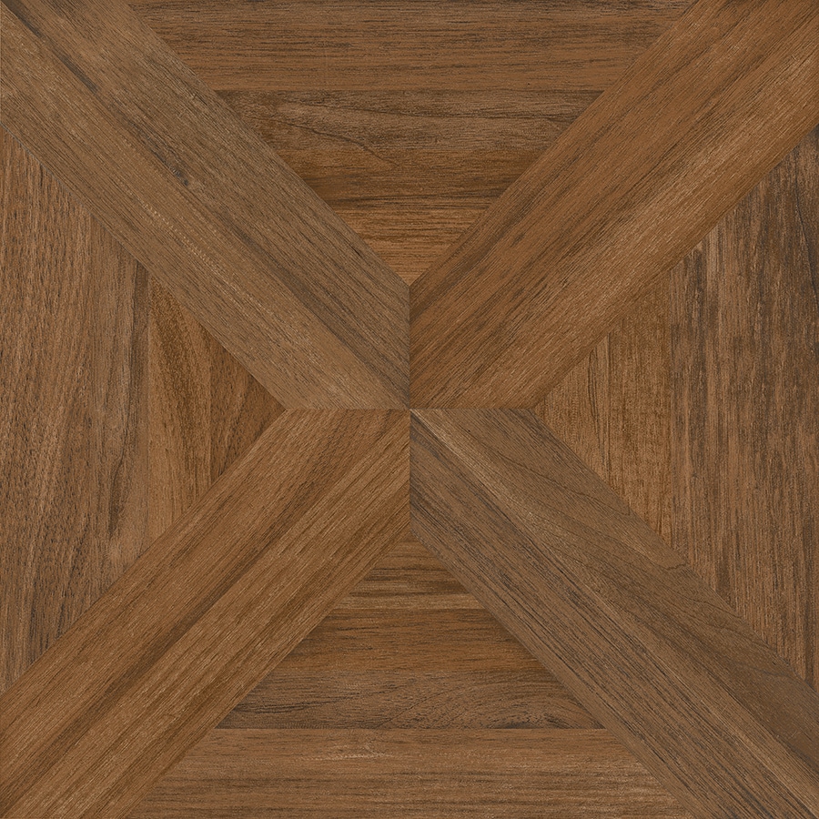 Villanova Brown Ceramic Wood Look Floor Tile Actual 17 32 In X 17 32 In