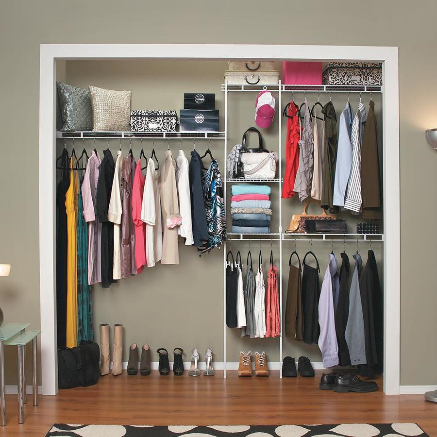 ClosetMaid Shelftrack 48-ft to 55-ft x 96-in White Wire Closet Kit in ...