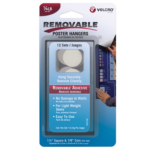 VELCRO 12Pack White Velcro Poster Hanger with Removable Adhesive in