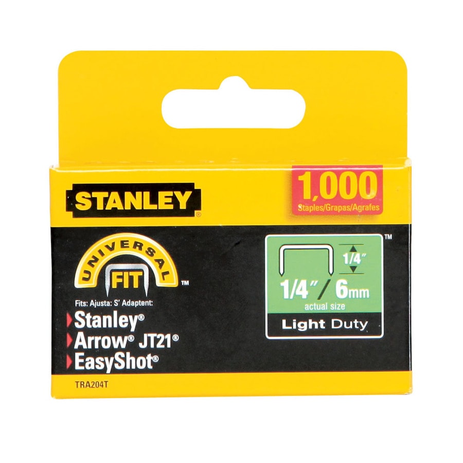 Stanley 1,000Count 0.25in LightDuty NarrowCrown Staples in the