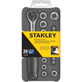 Stanley 24-Piece Metric Polished Chrome Mechanics Tool Set