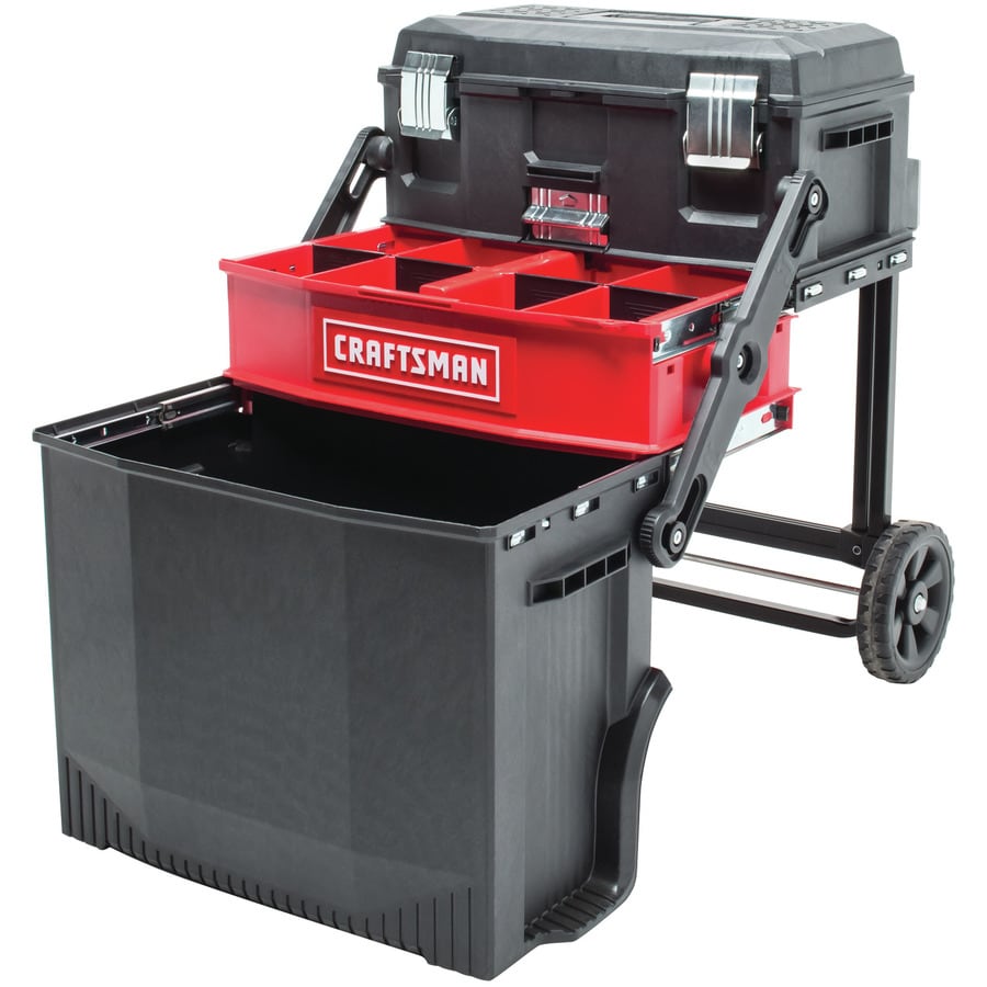 craftsman 22-in red rolling workshop lockable tool box at