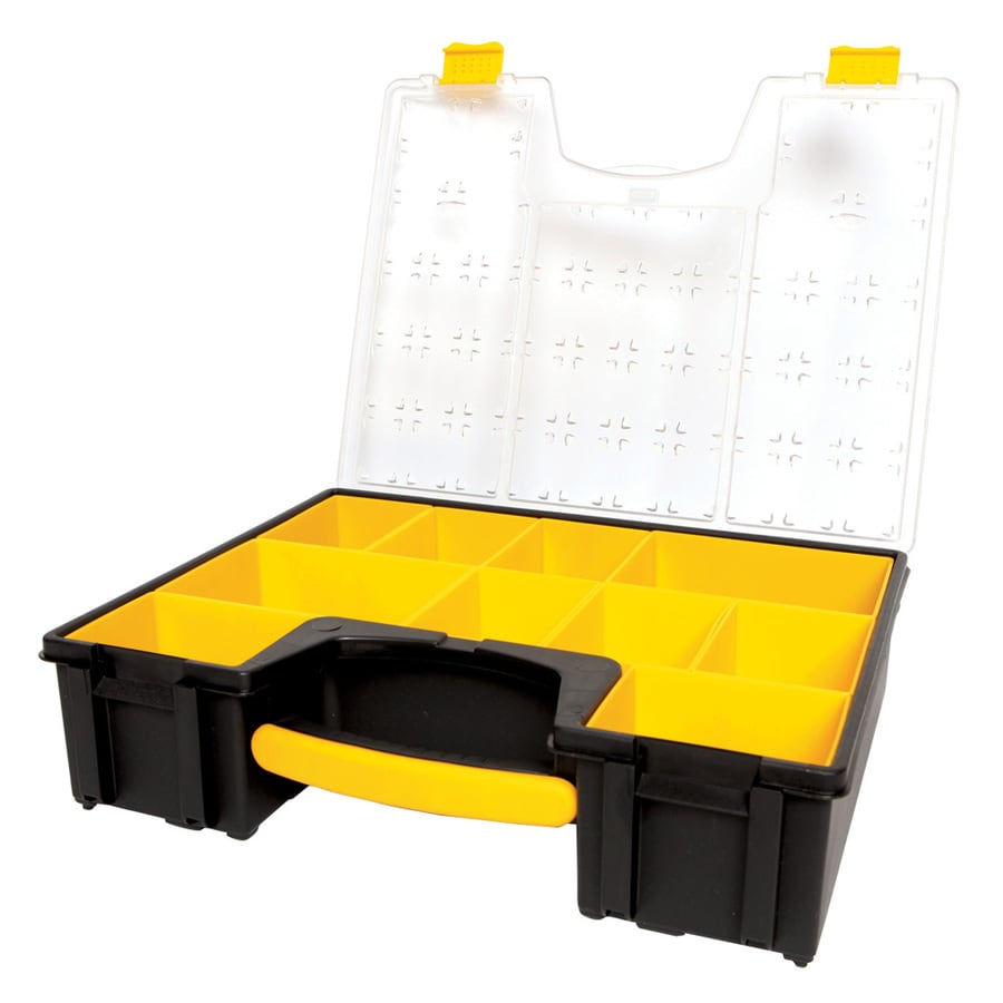 Stanley 13.5-in Yellow Plastic Lockable Tool Box in the Portable Tool ...