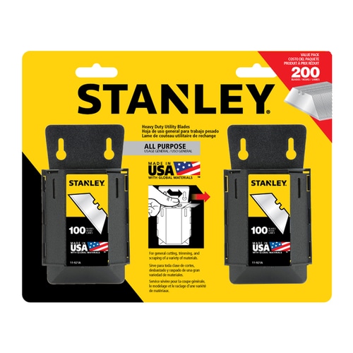 Stanley 200Pack Carbon Steel Utility Replacement Blade at