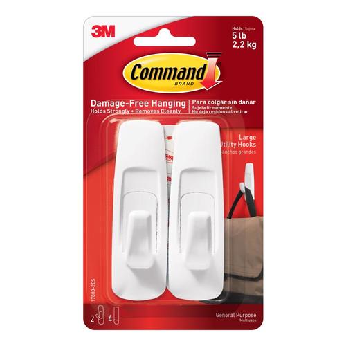 Command 2-Pack White Adhesive Hook in the Wall Hooks department at ...