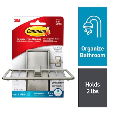 Command Satin Nickel Stainless Steel Bathtub Caddy At Lowes Com