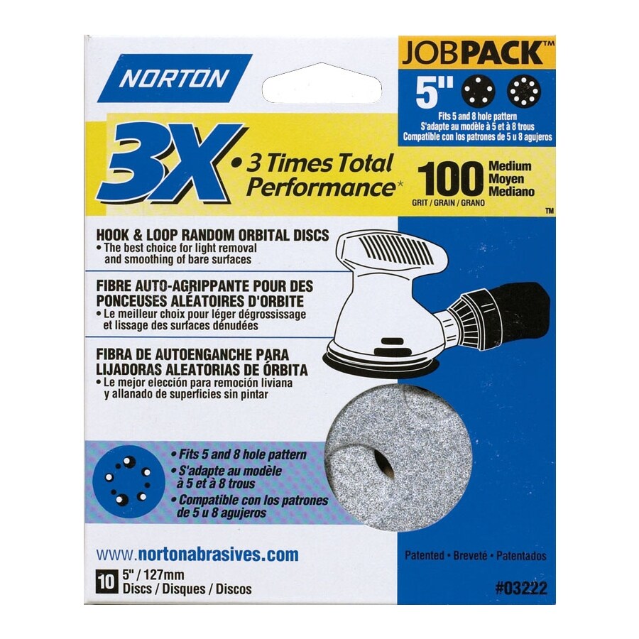 Norton 10Pack W x L 100Grit Commercial Disc Sandpaper at