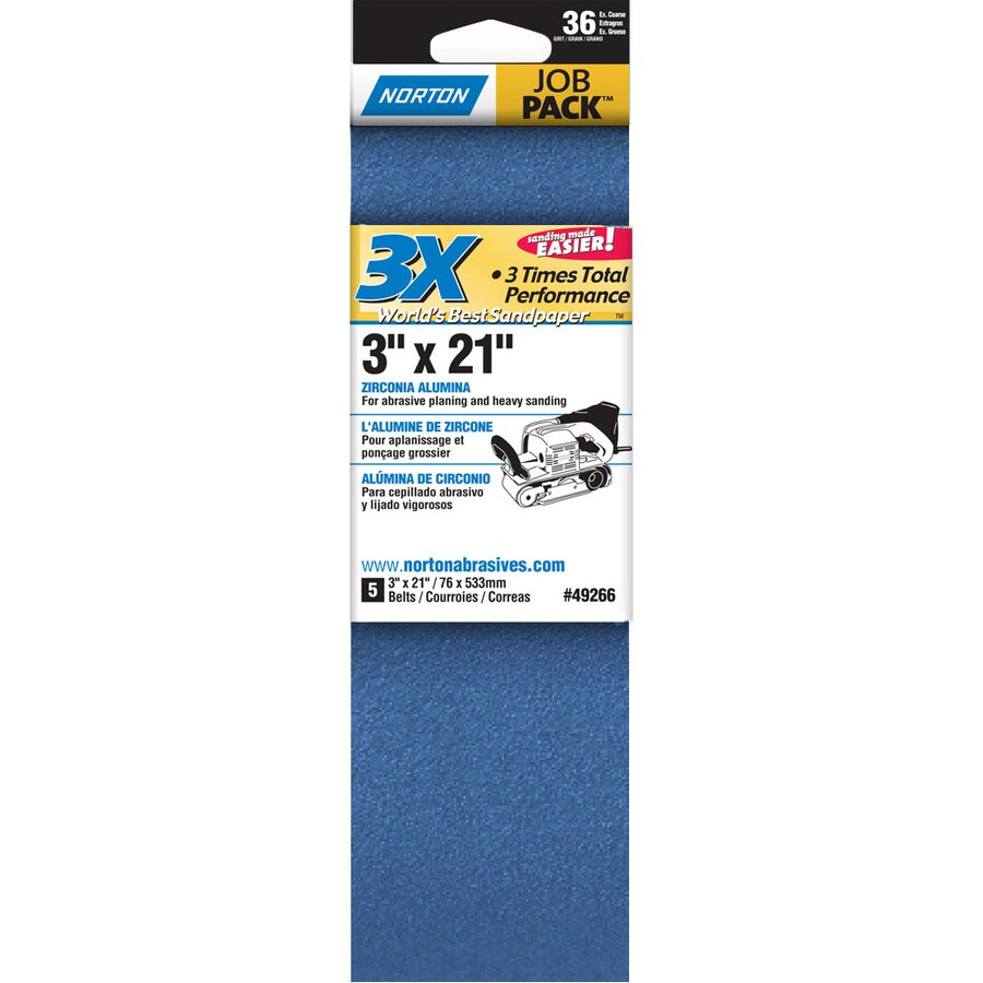 Norton 5Pack W x L 36Grit Commercial Belt Sandpaper at