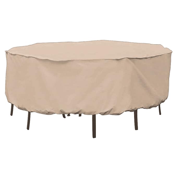 Elemental Tan Polyester Patio Furniture, Outdoor Round Patio Table Covers
