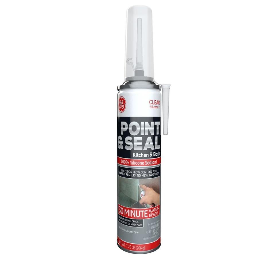 Ge Point And Seal Silicone 2 7 25 Oz Clear Silicone Caulk At
