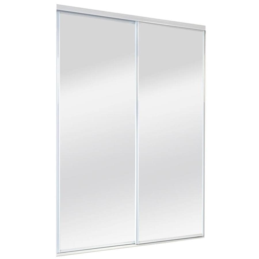 9500 Series White Mirror Panel Steel Sliding Closet Door Hardware Included Common 60 In X 80 In Actual 60 In X 80 In