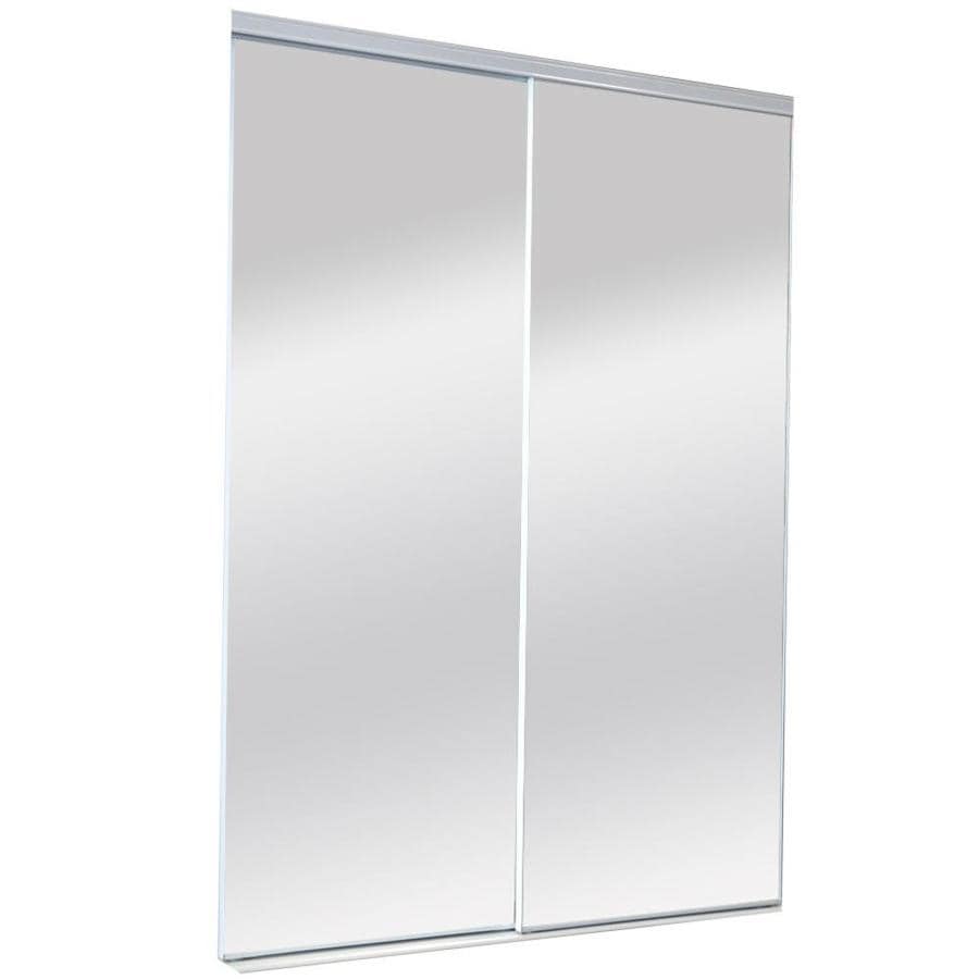 9100 Series White Mirror Panel Steel Sliding Closet Door Hardware Included Common 60 In X 80 In Actual 60 In X 80 In