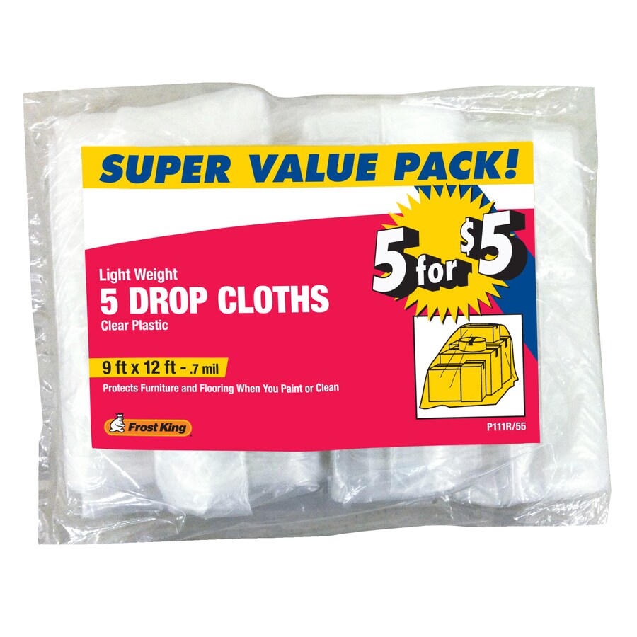 Frost King 5Pack Plastic 9ft x 12ft Drop Cloth in the Drop Cloths