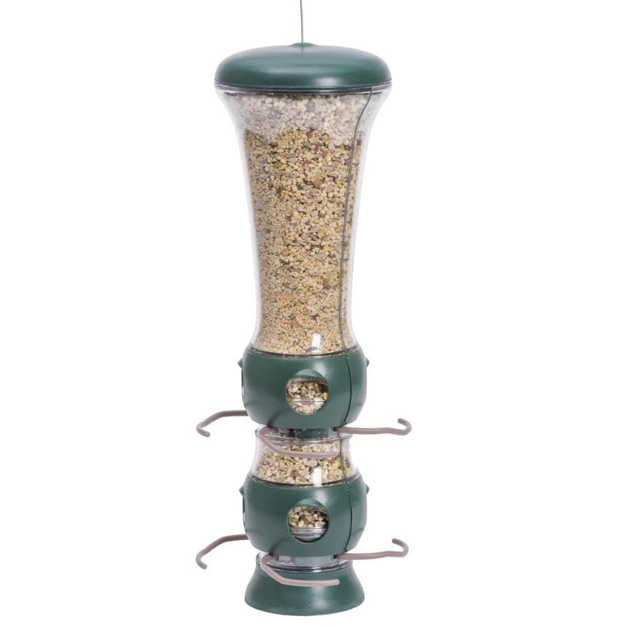 Garden Song Green Plastic Tube Bird Feeder at