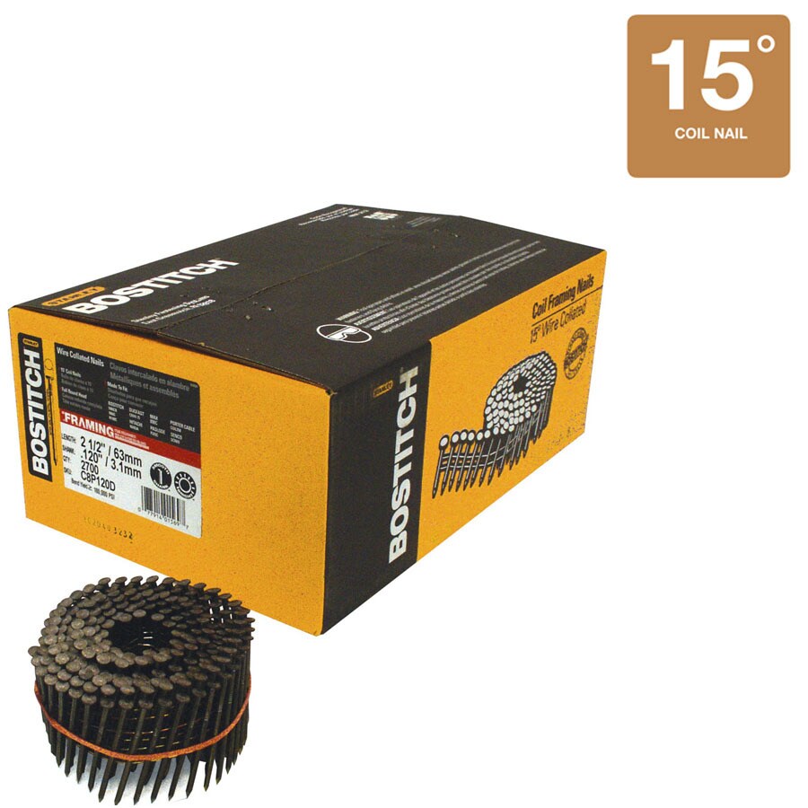 Bostitch 21/2" x .120 Coil Framing Pneumatic Nail at