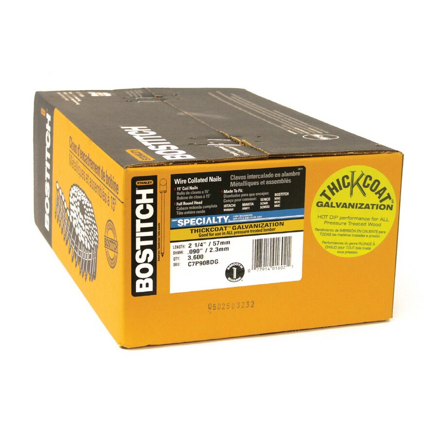STANLEY-BOSTITCH C7R90BDG 2-1/4" x .099 Coil Siding Nail