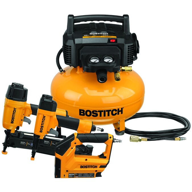 Bostitch 6-Gallon Single Stage Portable Electric Pancake Air Compressor (3-Tools Included)