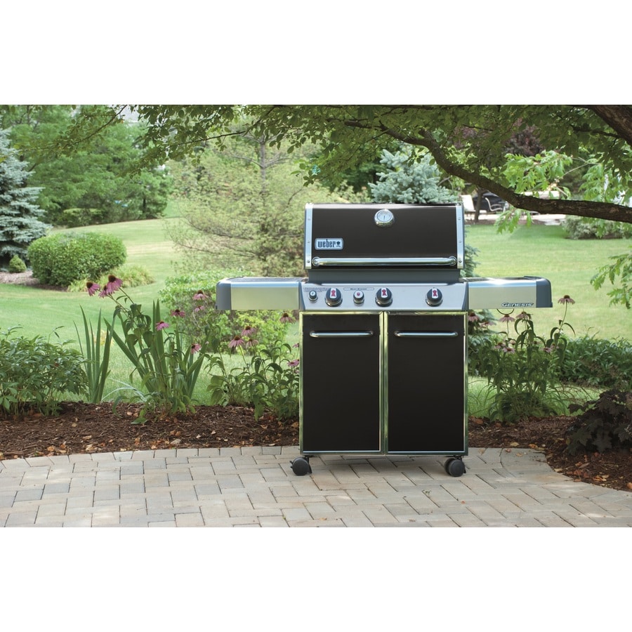 Weber Genesis E-330 Black 3-Burner Liquid Propane Gas Grill with 1 Side ...