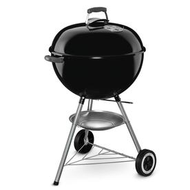 UPC 077924025303 product image for Weber One-Touch Silver 22.5-in Black Porcelain-Enamel Kettle Charcoal Grill | upcitemdb.com