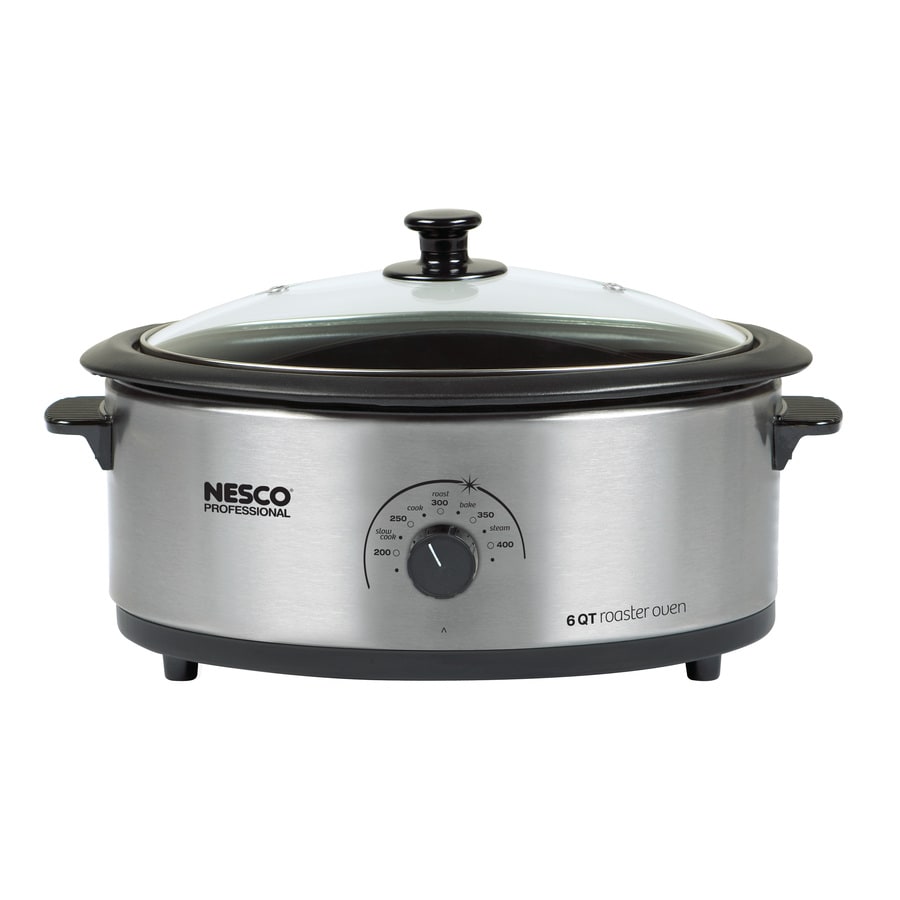 Nesco 6-Quart Stainless Steel Oval Slow Cooker at