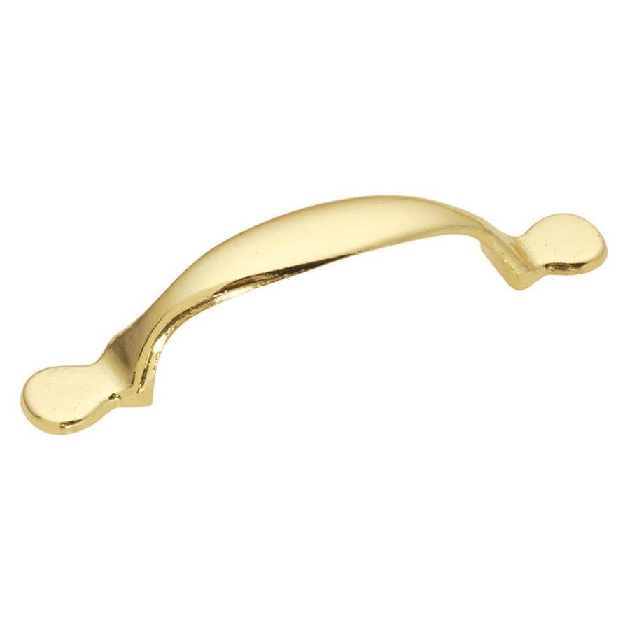 Hickory Hardware 3-in Center-to-Center Polished Brass Conquest Arched ...