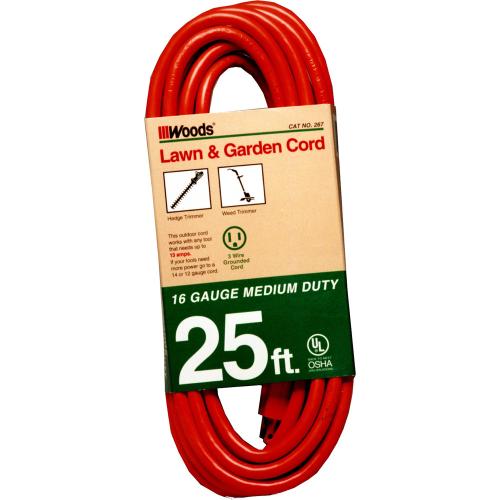 Woods 25ft 16/3 3Prong Outdoor Sjtw Medium Duty General Extension