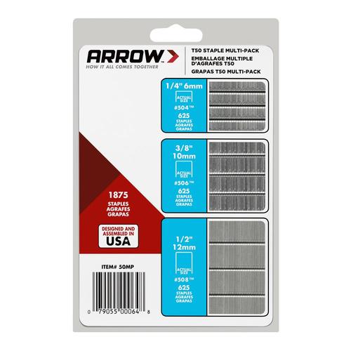 Arrow 1/4in; 3/8in; 1/2in Leg x 3/8in Medium Crown 18Gauge Heavy