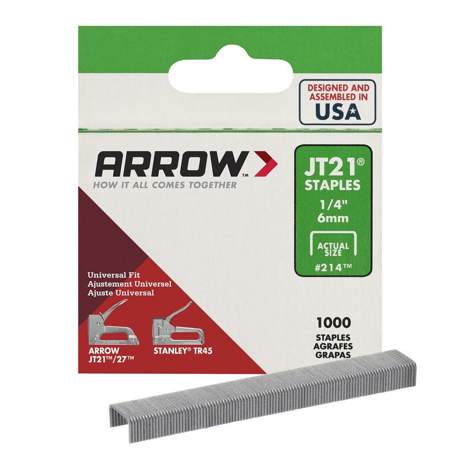 Arrow 1/4in Leg x 7/16in 7/16in Narrow Crown 23Gauge Pneumatic