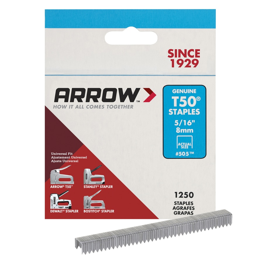 Arrow T50 Staples, #505, 5/16, 8 mm - 1250 pack box