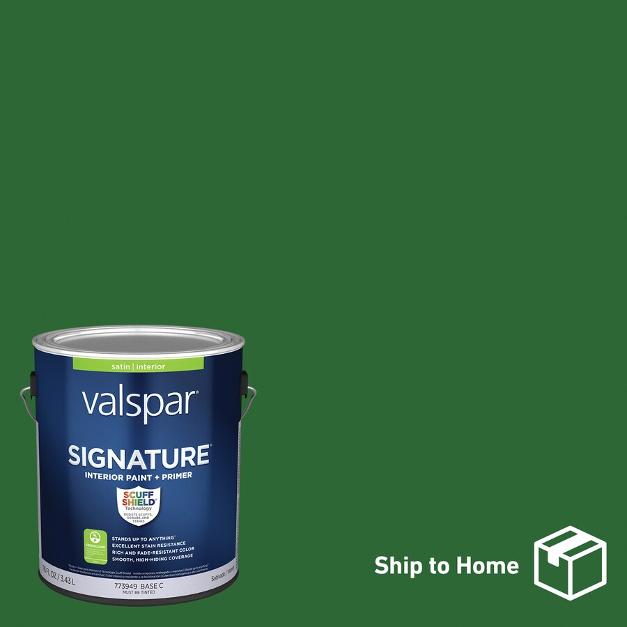 Valspar Signature Satin Vegas Green 60097 Interior Paint (1Gallon) in the Interior Paint