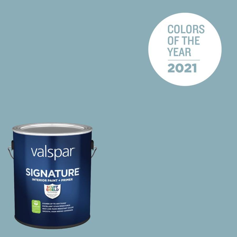 Valspar Signature Satin Lucy Blue 50015c Interior Paint (1Gallon) in the Interior Paint