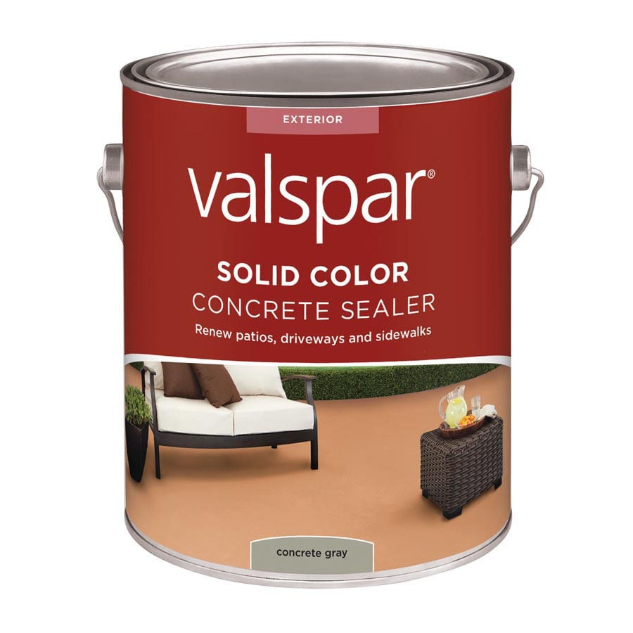 Valspar Concrete Gray Solid Concrete Stain and Sealer (128fl oz) at