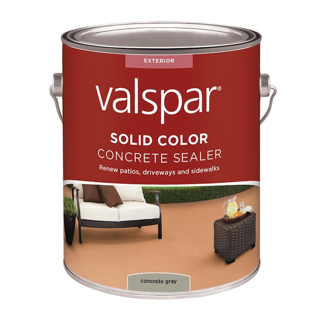 Valspar Concrete Gray Solid Stain And Sealer 1 Gallon In The Stains Sealers Department At Com - Lowe S Concrete Paint Color Chart