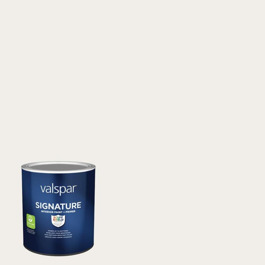 Valspar Signature Satin Bistro White 70064 Interior Paint (1Quart) in