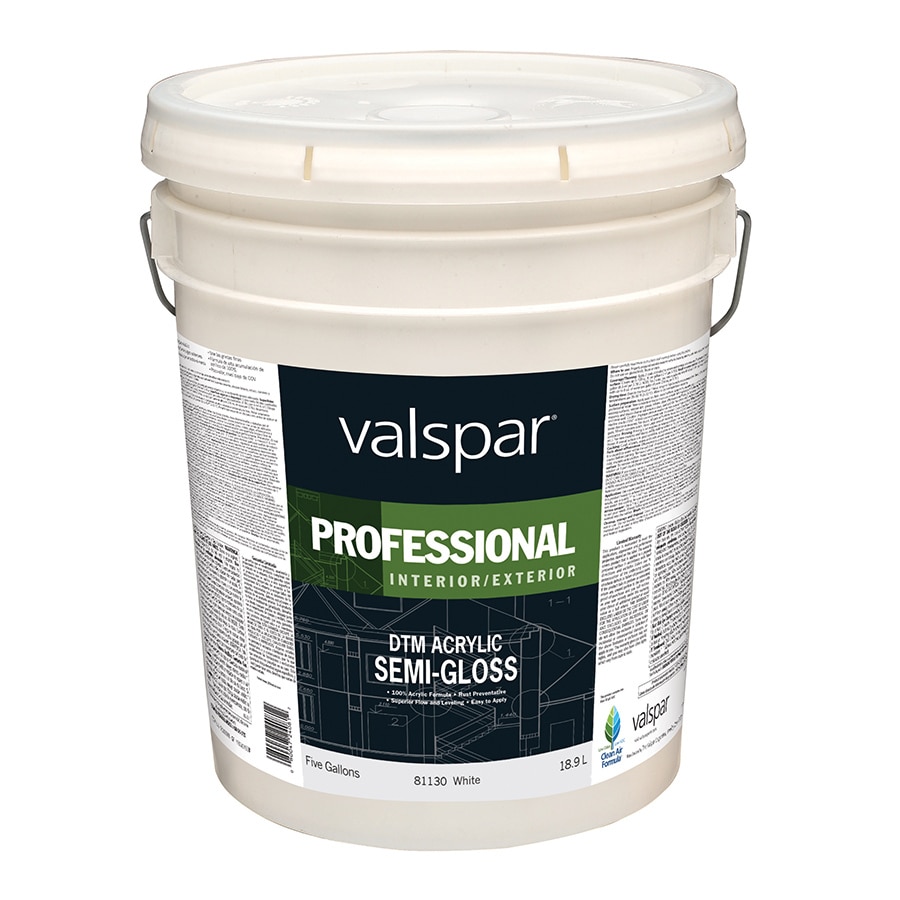 Valspar 045.0081130.008 Direct to Metal Semi-gloss White Latex Interior/Exterior Paint (5-Gallon)