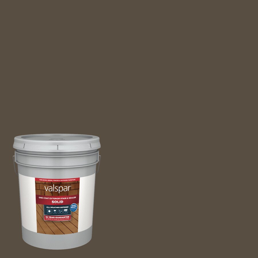 Valspar Pre-Tinted October Brown Solid Exterior Stain and Sealer (5