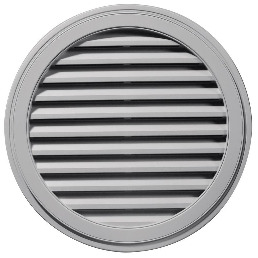 Builders Edge 36-in x 36-in Gray Round Vinyl Gable Vent in the Gable ...