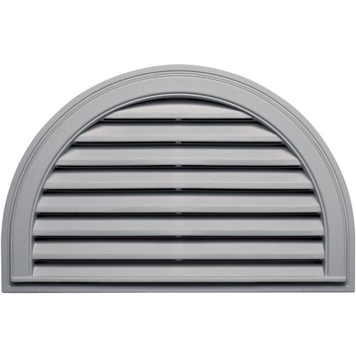 Builders Edge 34.2in x 22.1in Gray Half Round Vinyl Gable Vent in the
