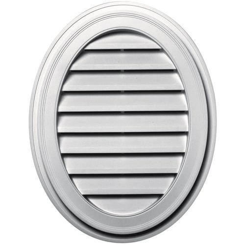 Builders Edge 21in x 27in Bright White Oval Vinyl Gable Vent in the