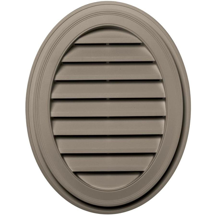 Builders Edge 21in x 27in Clay Oval Vinyl Gable Vent in the Gable