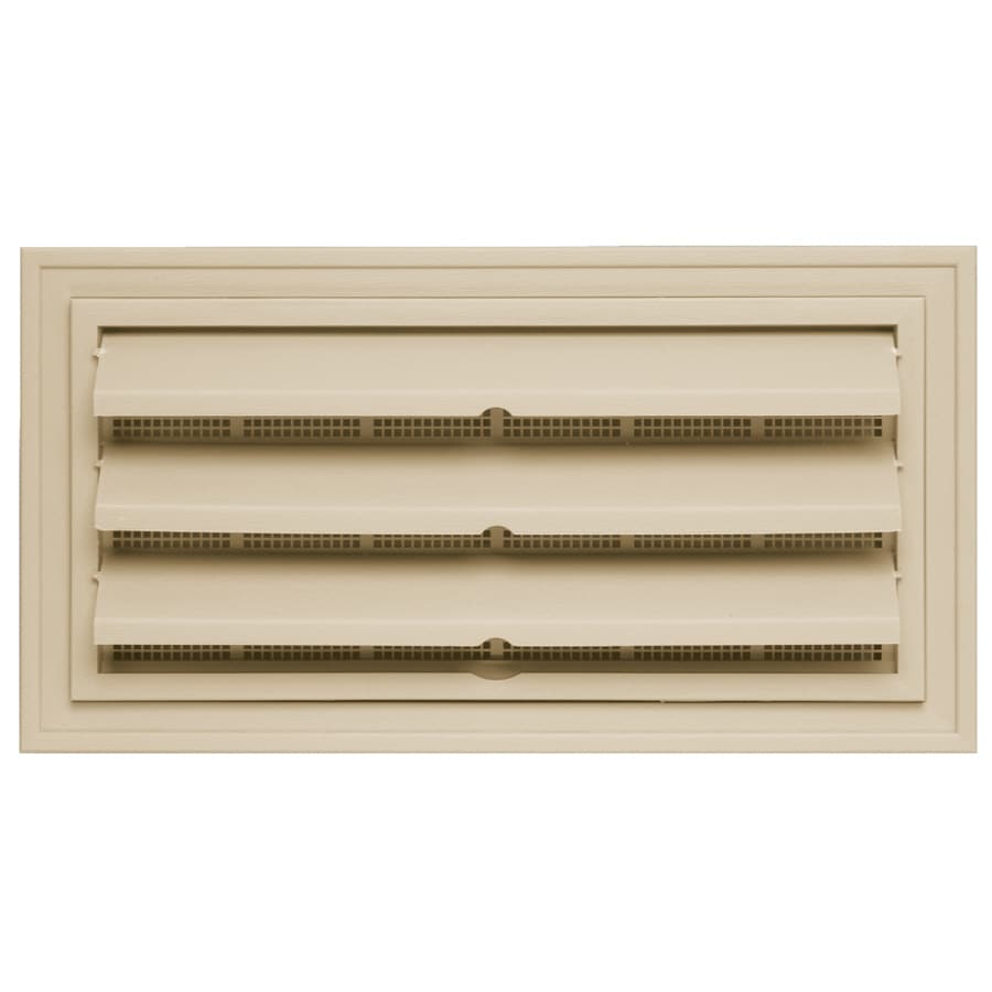Builders Edge 9.375" x 18" Almond Vinyl Foundation Vent without Ring at