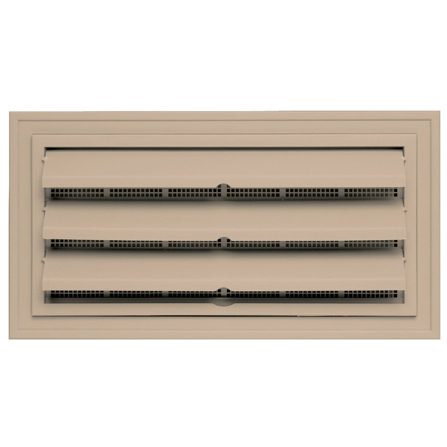 Builders Edge 140160919069 9.5" x 18.5" Tan Vinyl Foundation Vent with Ring