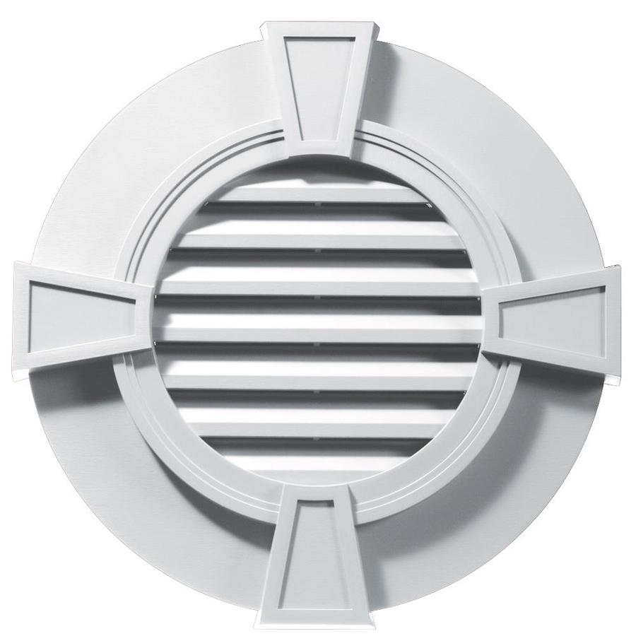 Builders Edge 30in x 30in White Round Vinyl Gable Vent at