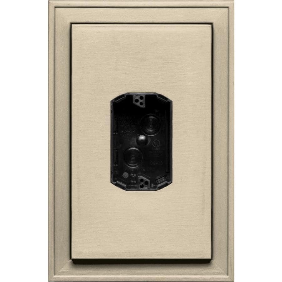 Builders Edge 8.125-in x 12-in Almond Vinyl Electrical Mounting Block