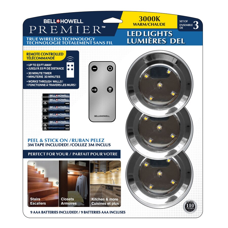 Bell Howell Wireless Led 3pk Indoor Lights With Remote Control In The Under Cabinet Lights 7840