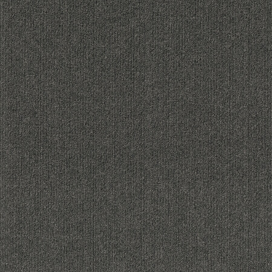 Contour Rib 15Pack 24in x 24in Black Ice Needlebond AdhesiveBacked Carpet Tile in the Carpet